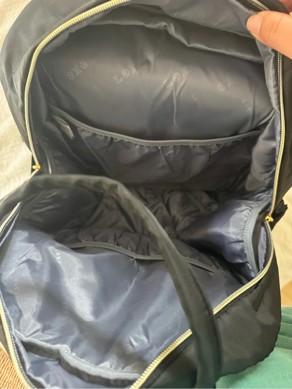 Black, Cream & Brown Quilted Front Diaper Backpack